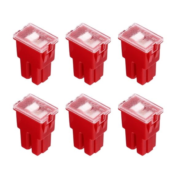 Uxcell 6pcs Cartridge Fuse, 32VDC 50A Female Terminal Automotive Assortment J Case Fuse for Car, Truck, RV, Boats, Red
