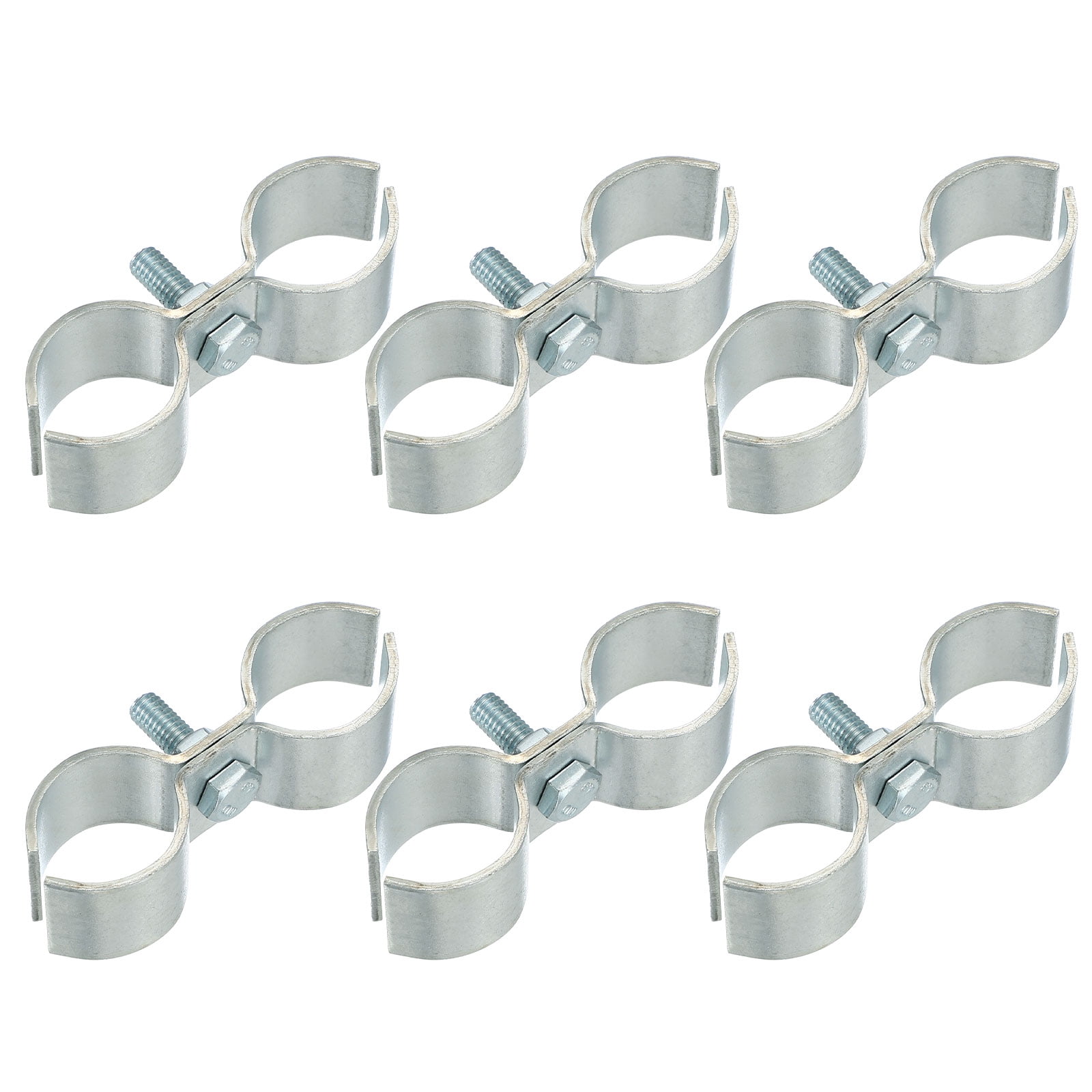 Uxcell 6pcs Chain Link Fence Panel Clamps 1" Galvanized Dog Kennel Clamps Fence Connector Temporary Dog Cage Hardware Parts with Bolts and Nuts for Round Pipe Panel Frame Cage