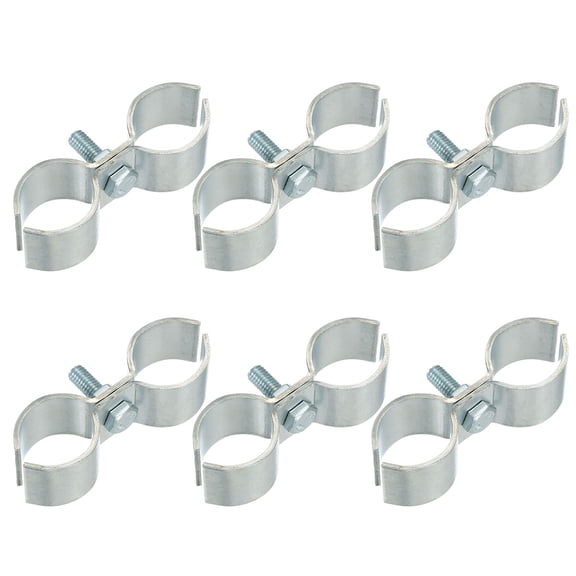 Uxcell 6pcs Chain Link Fence Panel Clamps 1" Galvanized Dog Kennel Clamps Fence Connector Temporary Dog Cage Hardware Parts with Bolts and Nuts for Round Pipe Panel Frame Cage