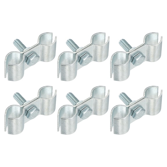 Uxcell 6pcs Chain Link Fence Panel Clamps 13/32" Galvanized Dog Kennel Clamps Fence Connector Temporary Dog Cage Hardware Parts with Bolts and Nuts for Round Pipe Panel Frame Cage