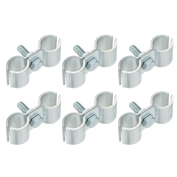 Uxcell 6pcs Chain Link Fence Panel Clamps 15/32" Galvanized Dog Kennel Clamps Fence Connector Temporary Dog Cage Hardware Parts with Bolts and Nuts for Round Pipe Panel Frame Cage
