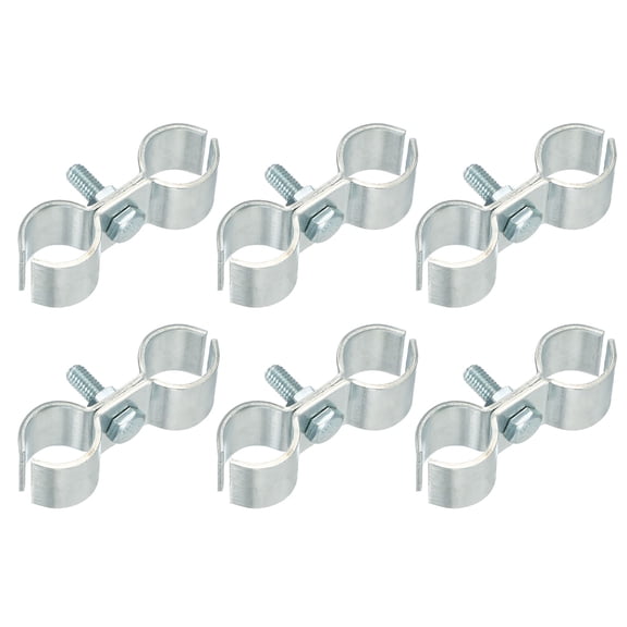 Uxcell 6pcs Chain Link Fence Panel Clamps 11/16" Galvanized Dog Kennel Clamps Fence Connector Temporary Dog Cage Hardware Parts with Bolts and Nuts for Round Pipe Panel Frame Cage