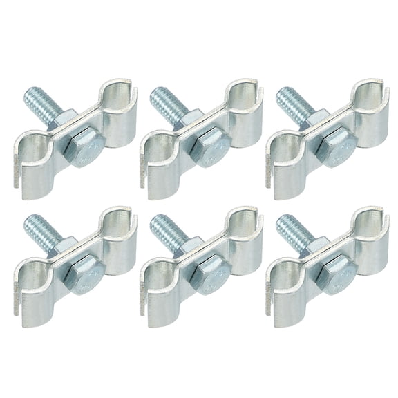 Uxcell 6pcs Chain Link Fence Panel Clamps 5/16" Galvanized Dog Kennel Clamps Fence Connector Temporary Dog Cage Hardware Parts with Bolts and Nuts for Round Pipe Panel Frame Cage