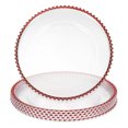 thumbnail image 1 of Uxcell 6pcs Clear Charger Plates Bulk, 13" Plastic Round Charger Plates with Bead Trim Dinner Dessert Plate for Wedding Party Event Table Setting Decoration, Red, 1 of 6