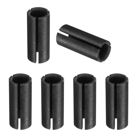 Uxcell 6pcs Collet Adapter 12mm (15/32") to 8mm (5/16") Carbon Steel Router Collet Reduction Sleeve Tool Bit Shank Router Conversion Chuck Adapter for Woodworking CNC Engraving, Black