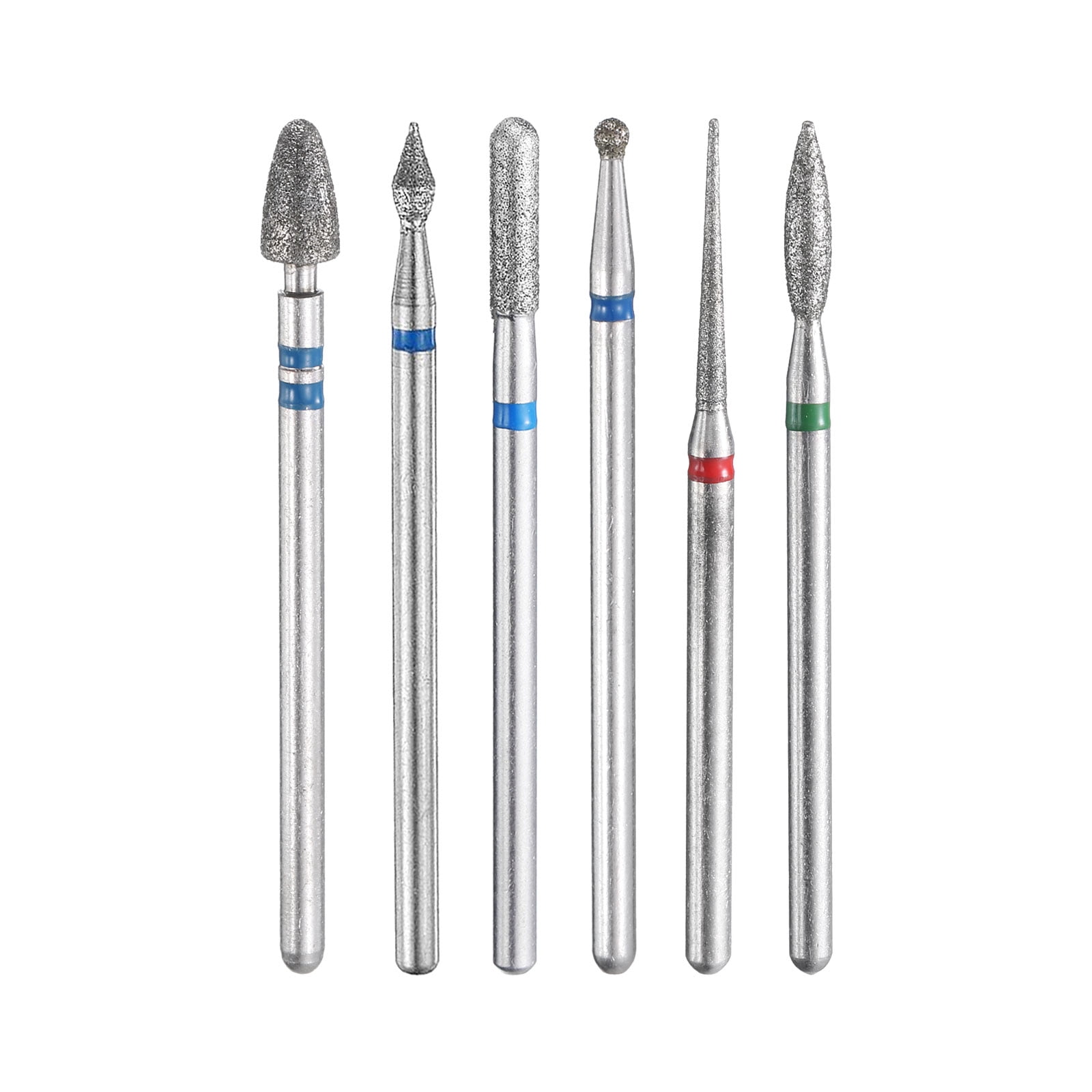 Uxcell 6pcs Diamond Grinding Burrs Bit Set 1.4-4mm Oval Tapered ...