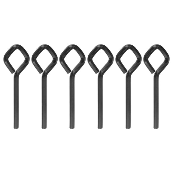 Uxcell 6pcs Dogging Hex Key Wrench 5/32" SAE Metal Dog Door Keys Spanner with Diamond Full Loop, Black