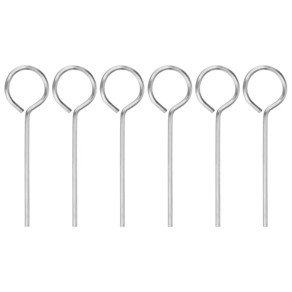 Uxcell 6pcs Dogging Hex Key Wrench 5/64" SAE Metal Dog Door Keys Spanner with O-Ring Full Loop, Silver Tone