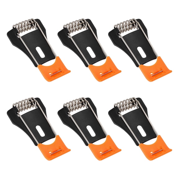 Uxcell 6pcs Downlight Panel Lamp Spring Clip, 50x26mm LED Recessed Ceiling Lights Accessories Assembled Securing Clamps for Downlights, Ceiling Lamps, Panel Lights, Black/Orange