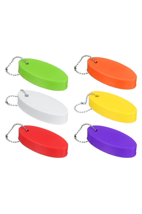 6pcs Floating Key Chain for Boating PU Foam Oval Floating Keychain Waterproof Outdoor Boat Float Keychains Water Sports Accessories for Sailing Surfing Fishing, 6 Colors