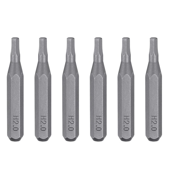 Uxcell 6pcs H2.0 Hex Screwdriver Bit 5/32" Hex Shank 28mm/1.1" Length Magnetic Hexagon Head S2 Steel Screw Driver Bit for Precision Repair