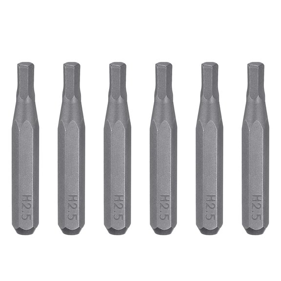 Uxcell 6pcs H2.5 Hex Screwdriver Bit 5/32" Hex Shank 28mm/1.1" Length Magnetic Hexagon Head S2 Steel Screw Driver Bit for Precision Repair
