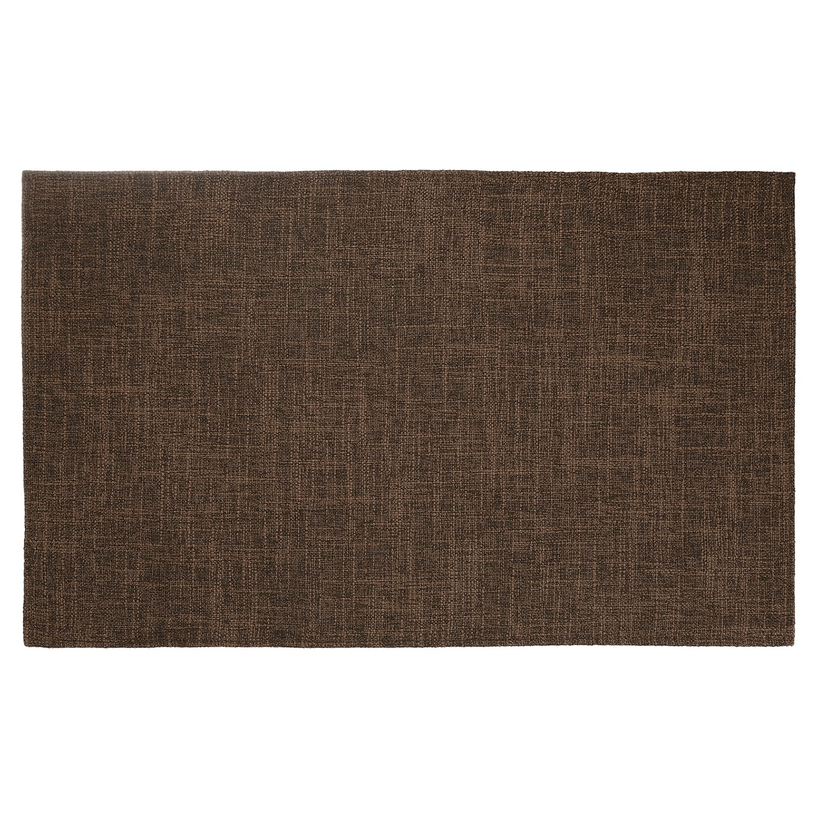 Uxcell 6pcs Linen Fabric Placemat 12" x 18" Polyester Rectangle Place Mats, Dark Brown