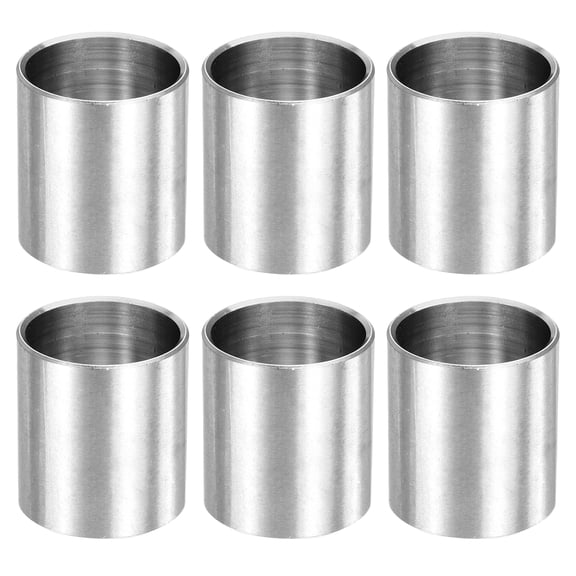 Uxcell 6pcs M16 Metal Spacers, 5/8" IDx11/16" ODx13/16" Length Stainless Steel Spacer Round Unthreaded Standoff Bushing Plain Finish for Screw Bolts, Silver 16x18x20mm