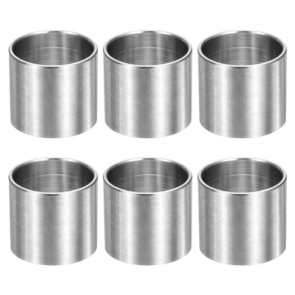 Uxcell 6pcs M16 Metal Spacers, 5/8" IDx11/16" ODx5/8" Length Stainless Steel Spacer Round Unthreaded Standoff Bushing Plain Finish for Screw Bolts, Silver 16x18x16mm