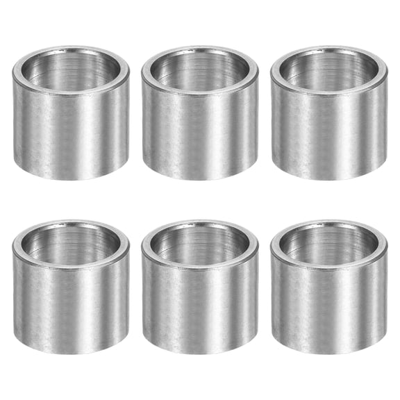 Uxcell 6pcs M16 Metal Spacers, 5/8" IDx13/16" ODx5/8" Length Stainless Steel Spacer Round Unthreaded Standoff Bushing Plain Finish for Screw Bolts, Silver 16x20x16mm