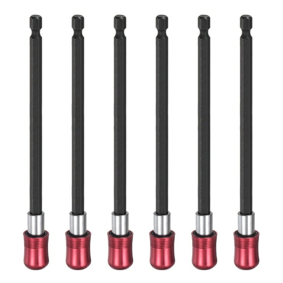 Uxcell 6pcs Magnetic Extension Chuck Adapter 6" 1/4 Inch Hex Shank Quick Release Socket Screwdriver Bit Holder
