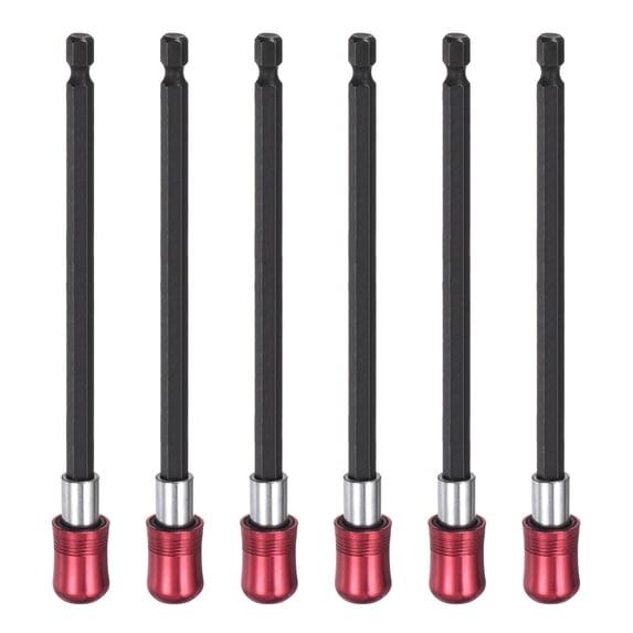 Uxcell 6pcs Magnetic Extension Chuck Adapter 6" 1/4 Inch Hex Shank Quick Release Socket Screwdriver Bit Holder