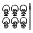 thumbnail image 1 of Uxcell 6pcs Metal Studs Rivets 8mm D-Ring Button Rivets with 3.5mm Leather Punch for Leather, Black, 1 of 6