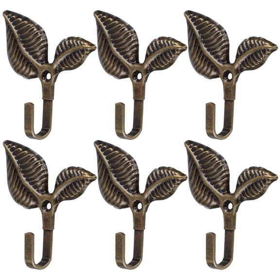 Uxcell 6pcs Metal Window Curtain Tieback Hook Drapery Holdbacks Hook Bronze Tone