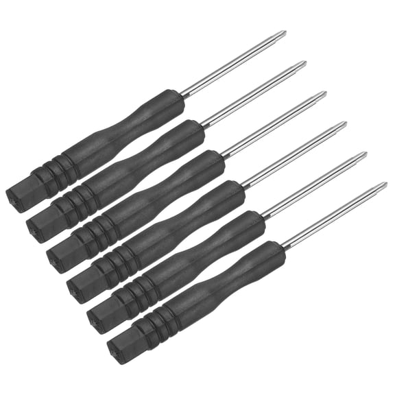 Uxcell 6pcs Mini Phillips Screwdriver 1.5mm 80mm Length Micro Precision Cross Head Screw Driver with Non-Slip Black Handle for Watch Eyeglasses Electronics Small Appliances Repair