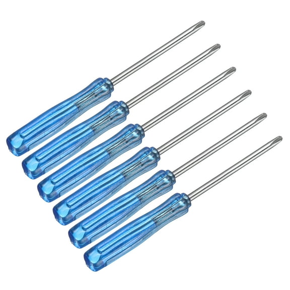 Uxcell 6pcs Mini Phillips Screwdriver 2.0mm 65mm Length Micro Precision Cross Head Screw Driver with Non-Slip Handle for Watch Eyeglasses Electronics Small Appliances Repair