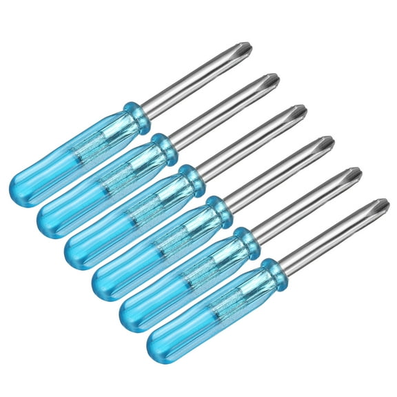 Uxcell 6pcs Mini Phillips Screwdriver 3.0mm 45mm Length Micro Precision Cross Head Screw Driver with Non-Slip Handle for Watch Eyeglasses Electronics Small Appliances Repair