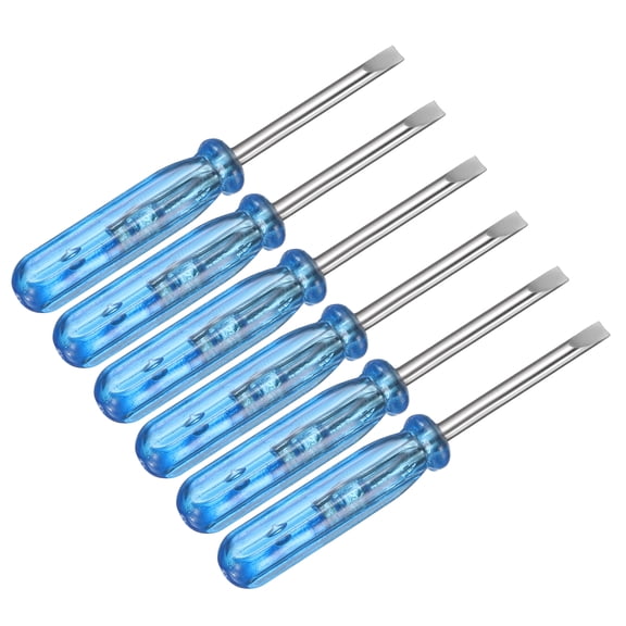 Uxcell 6pcs Mini Slotted Screwdriver 2.0mm 45mm Length Micro Precision Flat Head Screw Driver with Non-Slip Handle for Watch Eyeglasses Electronics Small Appliances Repair