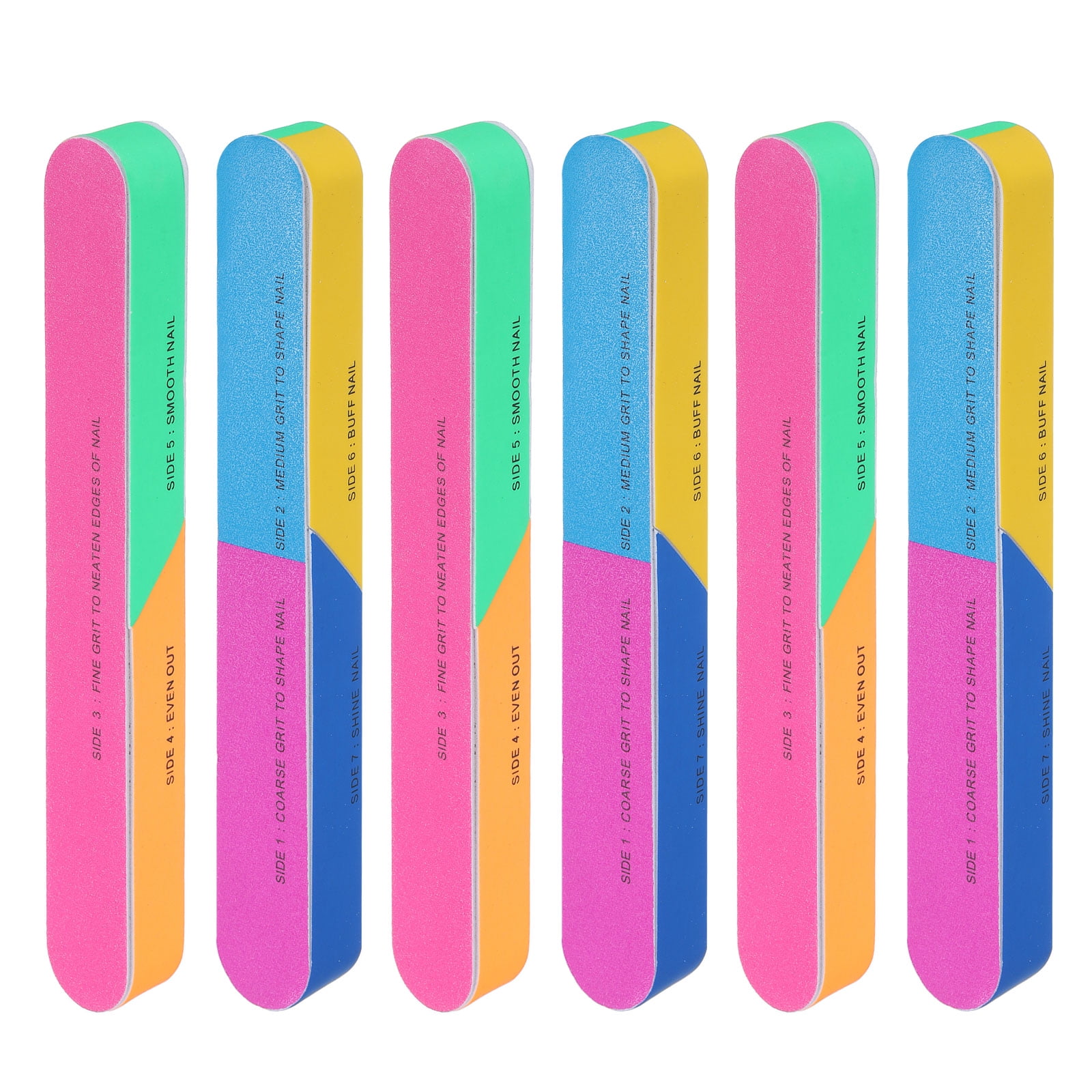 Uxcell 6pcs Nail Buffers, 7 Way Nail Sanding Blocks, 120/240/600/3000 ...