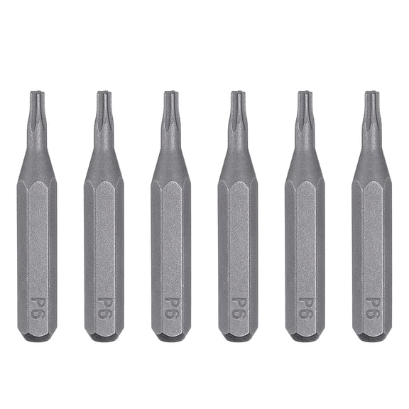 Uxcell 6pcs P6 Pentagon Screwdriver Bit 5/32" Hex Shank 28mm/1.1" Length Magnetic 5 Point Head S2 Steel Screw Driver Bit for Precision Repair