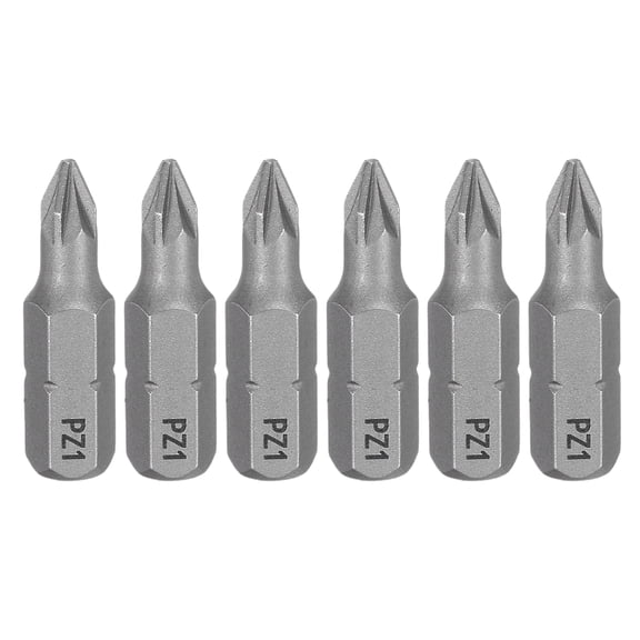 Uxcell 6pcs PZ1 Screwdriver Bit 1/4" Hex Shank 25mm/1" Length Magnetic Phillips Slotted S2 Steel Screw Driver Bit for Precision Repair