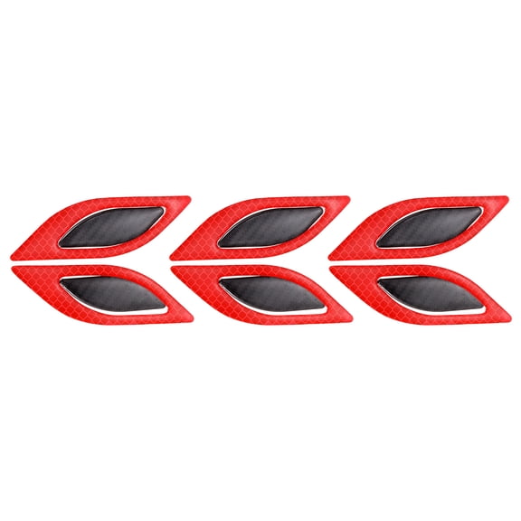 Uxcell 6pcs Protector Reflective Stickers for Air Flow Bumper Side Vent, Red