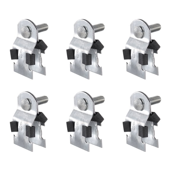 Uxcell 6pcs Rubber Cushion Strut Clamp 3/4" Universal Carbon Steel Strut Clamps with Bolt and Nut for Copper PEX Pipes CVPC Tubing, Silver Black
