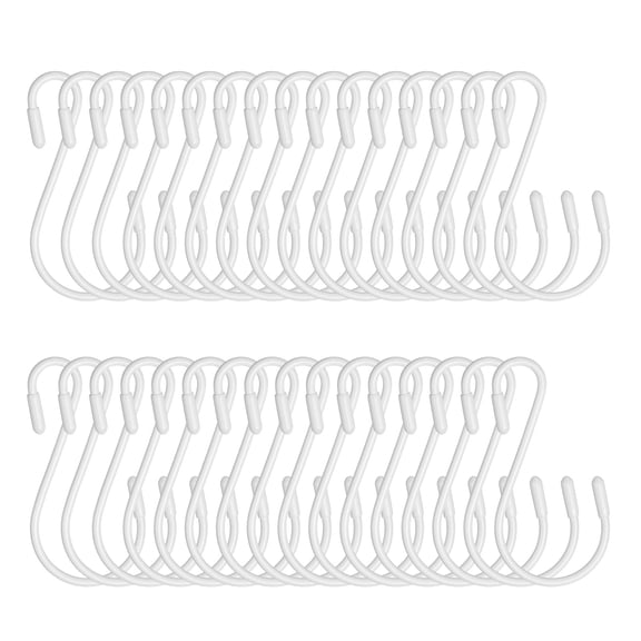36pcs S Hooks 3.15" Metal Hanging S Shaped Hooks Small S Hanger Closet Rod Hooks for Hanging Kitchen Utensils Cups Plants Jewelry Jeans Clothes Towels Tools White