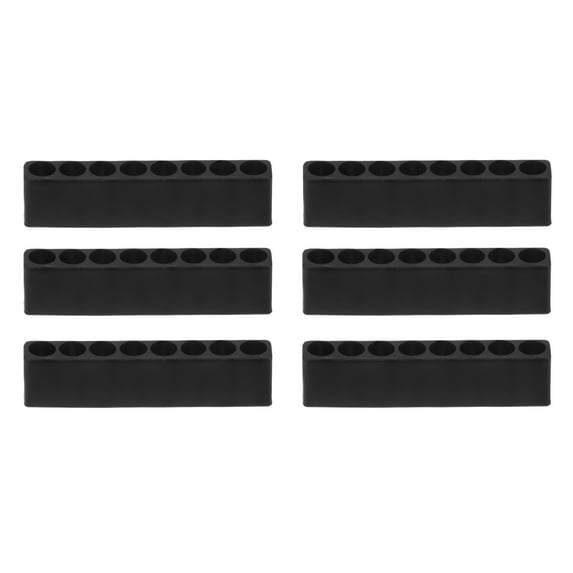 Uxcell 6pcs Screwdriver Bit Holder Organizer 8 Holes Hex Drill Plastic Storage Case for Any 1/4" Metal Driver Bits