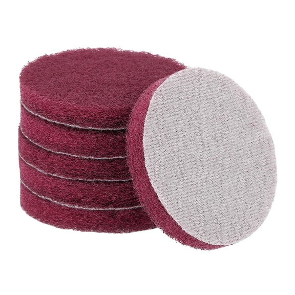 Uxcell 6pcs Scrubber Scouring Pads 400 Grits 3 Inch Drill Power Brush, Red