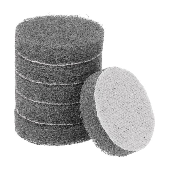 Uxcell 6pcs Scrubber Scouring Pads 800 Grits 2 Inch Drill Power Brush, Gray