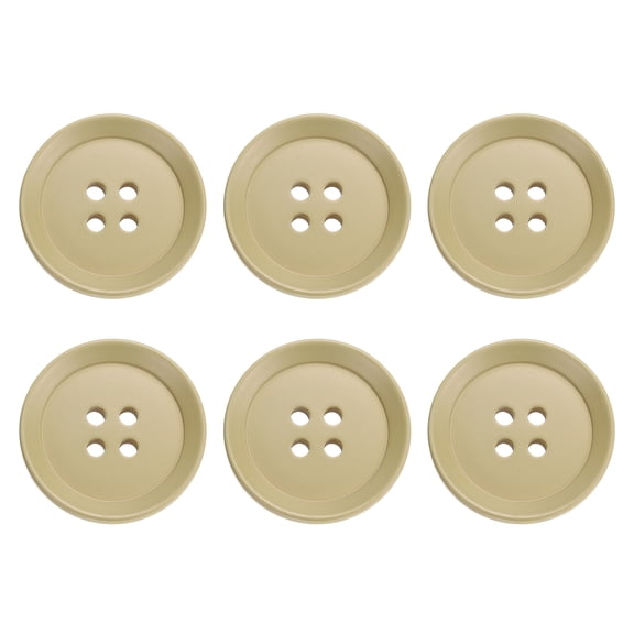 Uxcell 6pcs Sewing Button 30m 4 Holes Resin Round Craft Buttons, Dark Yellow