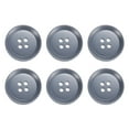 thumbnail image 1 of Uxcell 6pcs Sewing Button 30m 4 Holes Resin Round Craft Buttons, Grey, 1 of 6