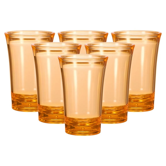Uxcell 6pcs Shot Glasses 1.2oz Polystyrene Shot Glasses Ombre Multicolored Shot Glasses Bulk for Cocktail Round Shot Glasses Spirits Liquors, Orange