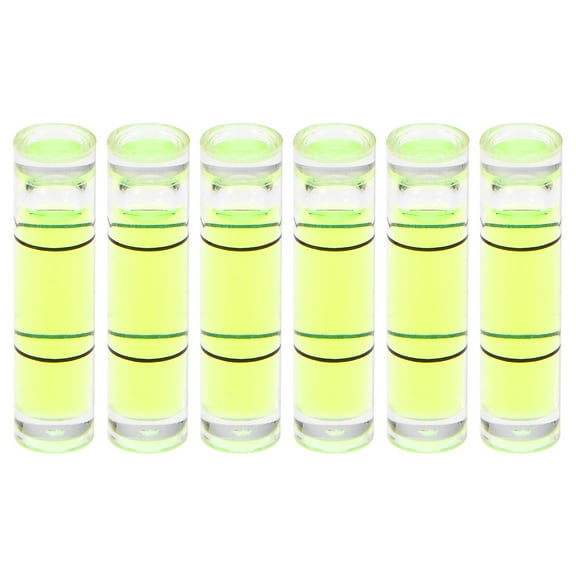 Uxcell 6pcs Small Cylindrical Bubble Level Vials 6x24mm PMMA Mini Horizontal Bubble Spirit Level Measuring Tools
