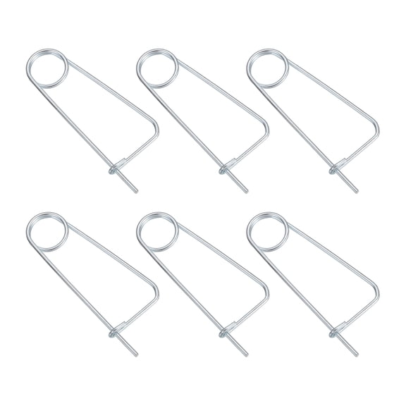 Uxcell 6pcs Steel Cotter Pins, 0.12x4.92 Inch (3x125mm) Brooch Shape Cotter Safety Spring Pin, Quick Locking Brooch Fastener for Garden, Farm, Lawn, Triangle