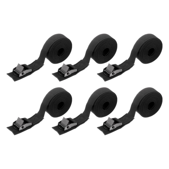 Uxcell 6pcs Straps Tie Downs 6.56 ft x 0.98" 551lb Safe Work Load, Black
