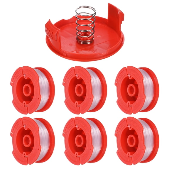 Uxcell 6pcs String Trimmer Line Replacement Spool CMZST065 String with Cap & Spring