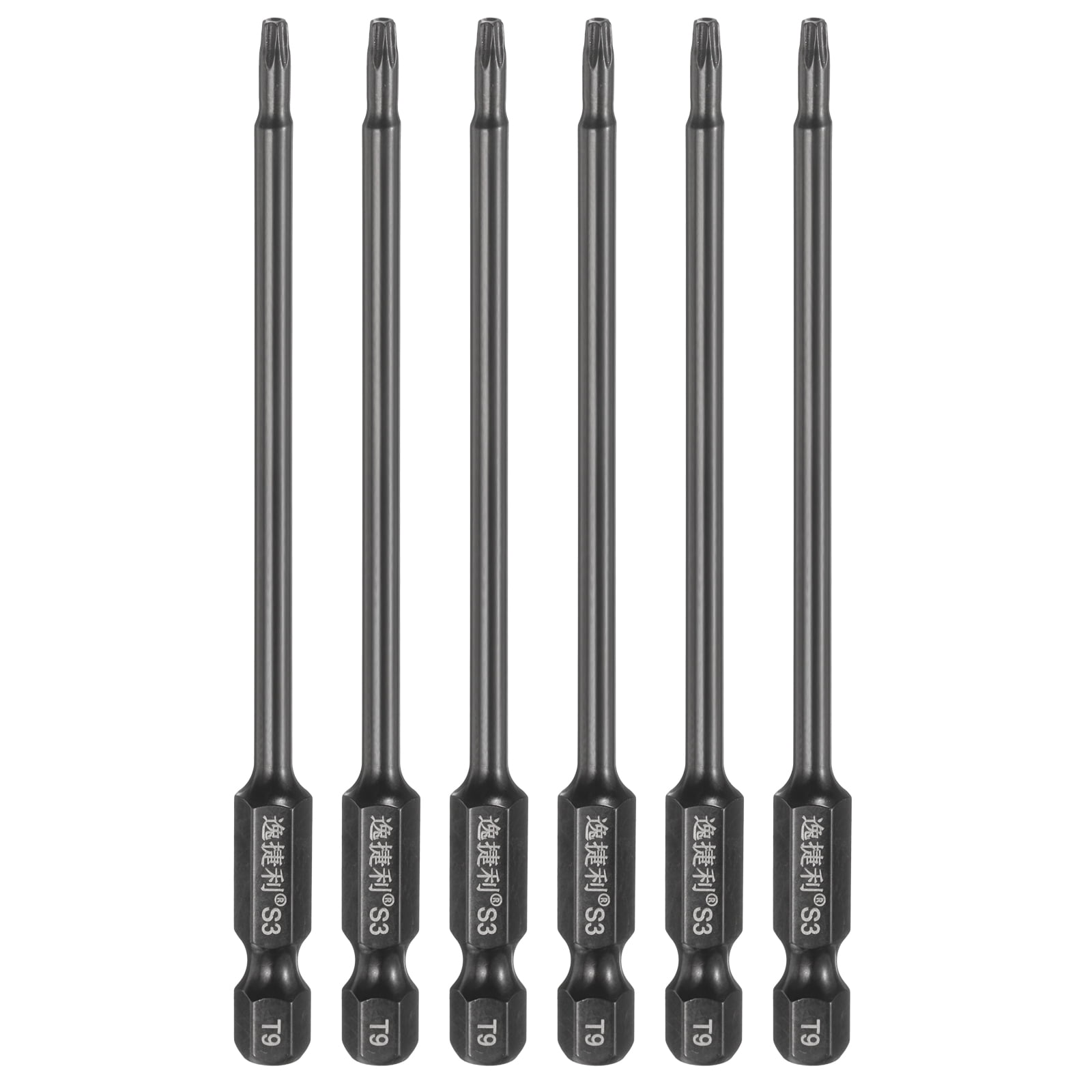 Uxcell 6pcs T9 Torx Screwdriver Bit 1/4