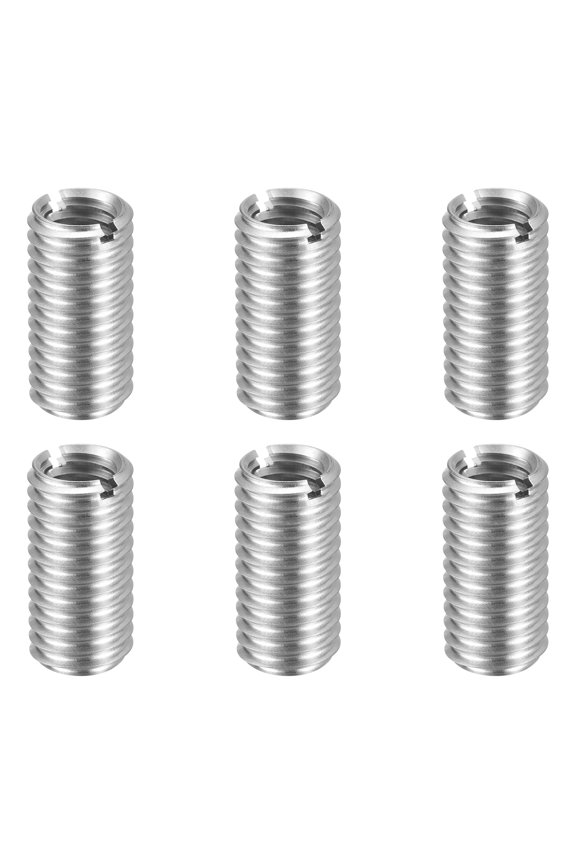 6pcs Thread Repair Inserts M10 x 1.5 Male to M8 x 1.25 Female Thread 20mm Long Stainless Steel Reducing Nuts Metric Self Tapping Sleeves
