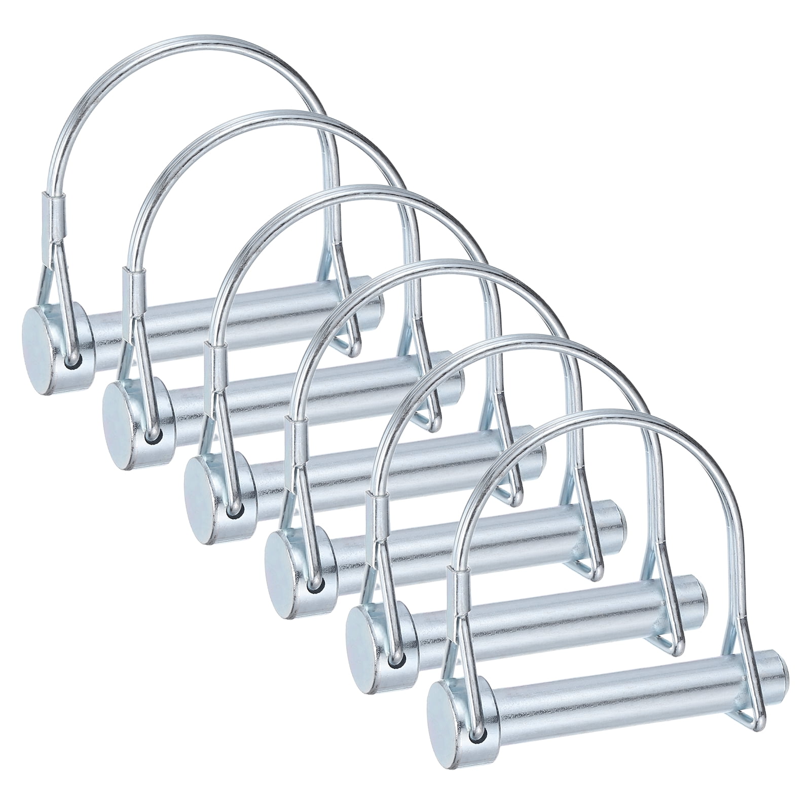 Uxcell 6pcs Trailer Coupler Pin (3/8" x 2-3/16" M10) - Wire Lock Pin Safety Shaft Locking Hitch PTO Pins, for Farm Trailers Towing Lawn Hitches Garden Tractor Kayak Boat