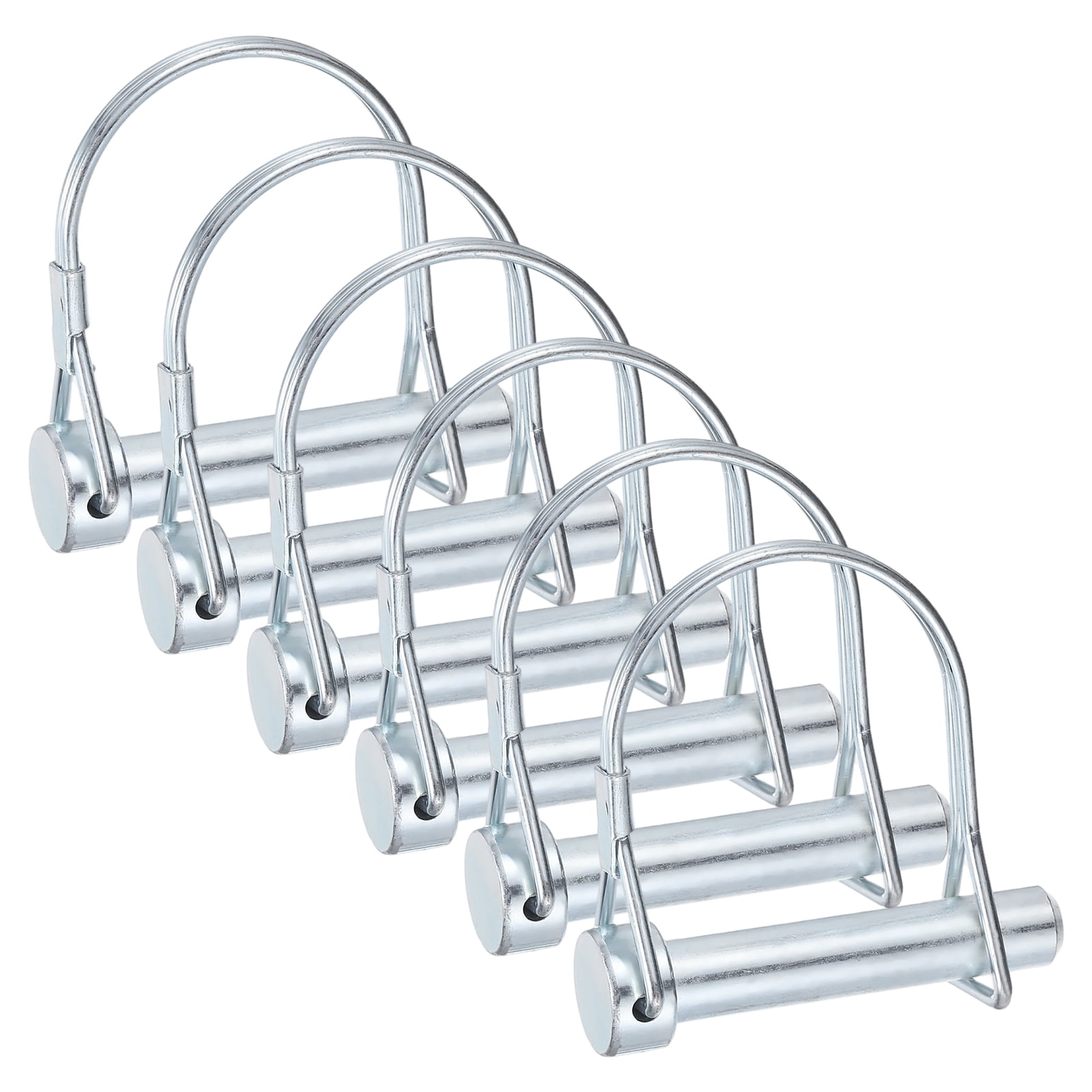 Uxcell 6pcs Trailer Coupler Pin (3/8" x 2" M10) - Wire Lock Pin Safety Shaft Locking Hitch PTO Pins, for Farm Trailers Towing Lawn Hitches Garden Tractor Kayak Boat