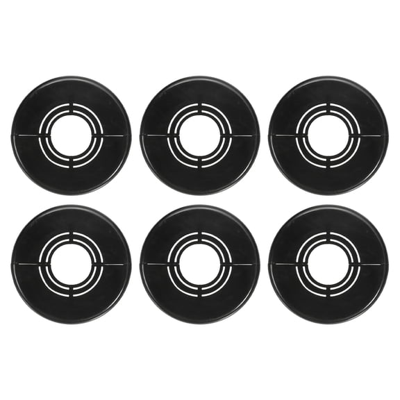Uxcell 6pcs Wall Split Flange 1.18" Plastic Round Split Flange Pipe Cover, Black