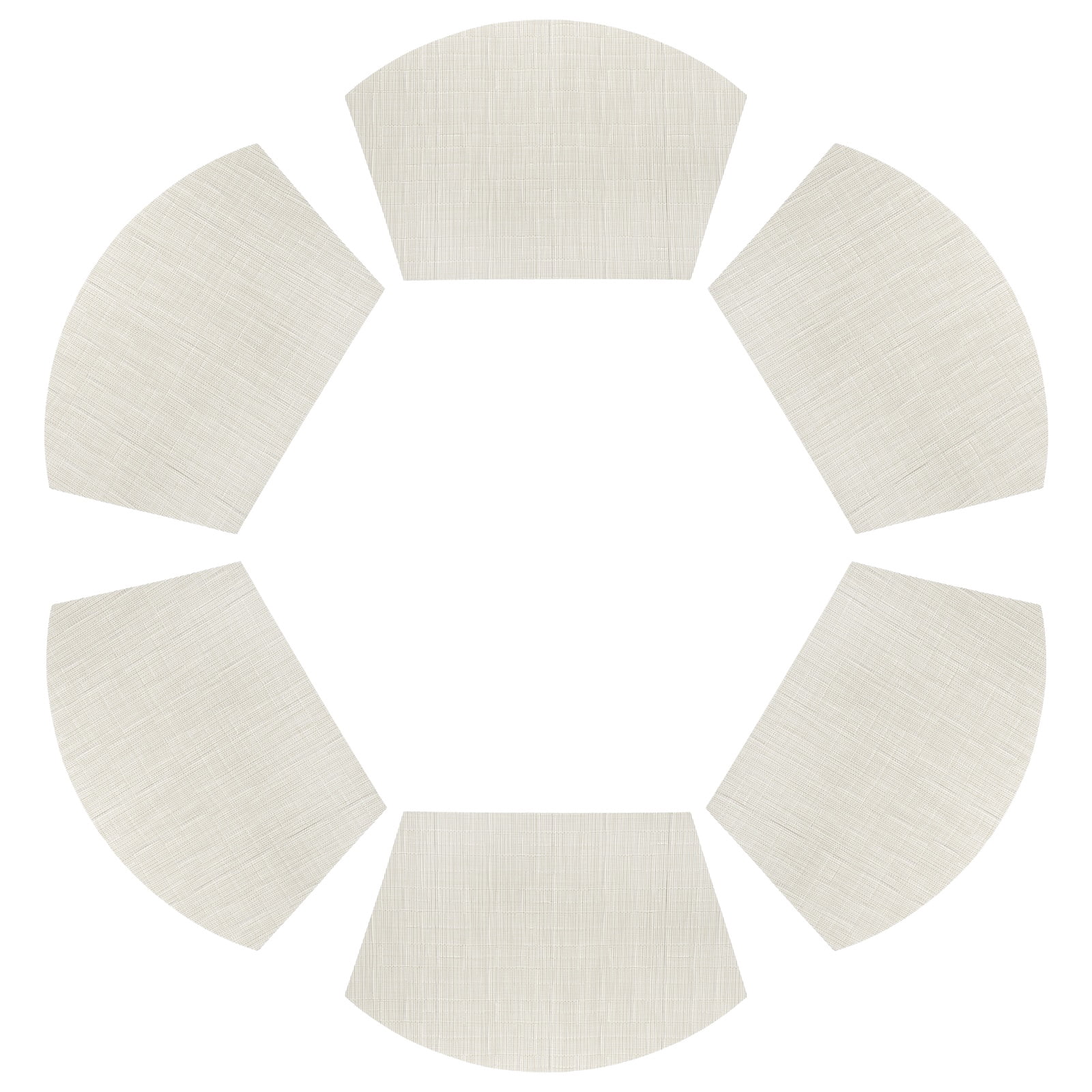 Uxcell 6pcs Wedge Placemats 18" x 12" Woven Vinyl Round Table Placemats, Beige